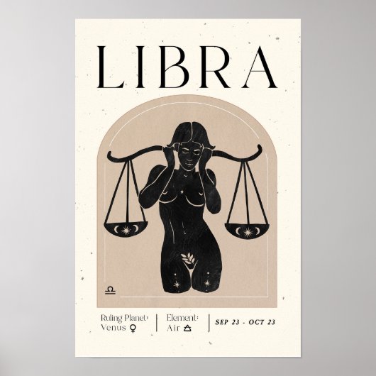 Libra Feminine Zodiac Poster (Vorne)