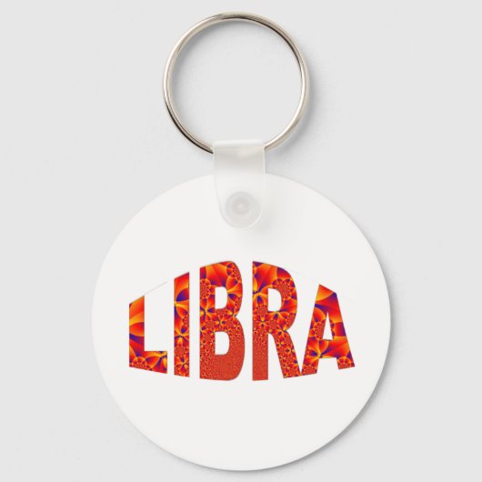 Libra - Firey Orange Yellow Blue Schlüsselanhänger (Vorderseite)
