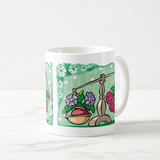 Libra florale Waagen mit einem Gewicht von Blume Kaffeetasse (VorderseiteRechts)