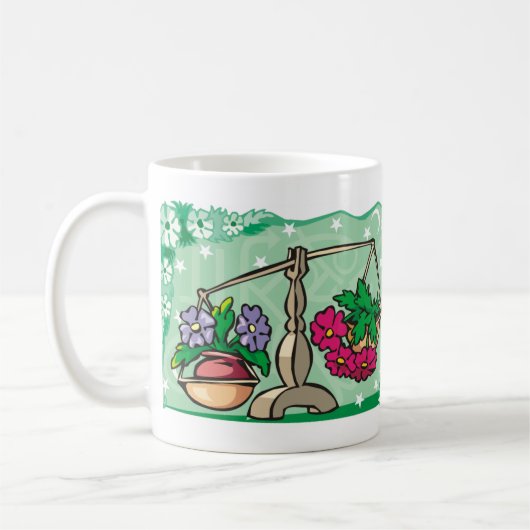 Libra florale Waagen mit einem Gewicht von Blume Kaffeetasse (Links)