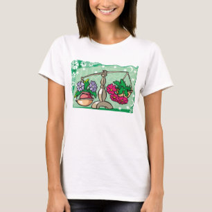 Libra florale Waagen mit einem Gewicht von Blume T-Shirt