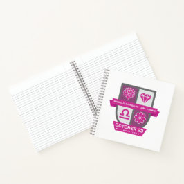 Libra Geburtstags-Emblem™ für 1.-23. Oktober Notizblock