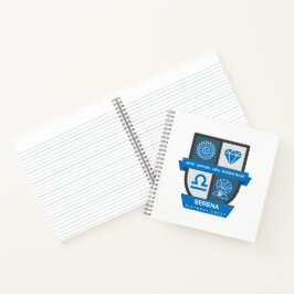 Libra Geburtstags-Wappen™ für 23.-30. September Notizblock