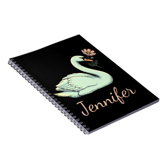 Libra Geschenk: Swan-Symbol-Notebook Notizblock (Rechte Seite)