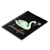 Libra Geschenk: Swan-Symbol-Notebook Notizblock (Linke Seite)