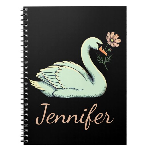 Libra Geschenk: Swan-Symbol-Notebook Notizblock (Vorderseite)