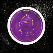 Libra Gold Foil Zodiac Sign Constellation Runder Aufkleber