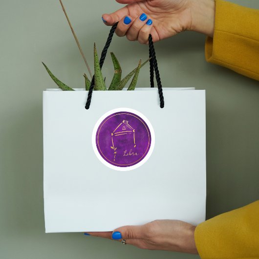 Libra Gold Foil Zodiac Sign Constellation Runder Aufkleber