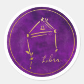 Libra Gold Foil Zodiac Sign Constellation Runder Aufkleber (Vorderseite)