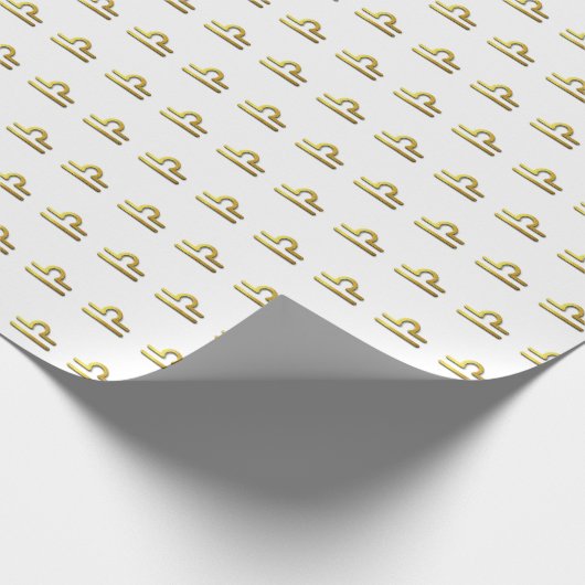 Libra-Gold im Schnee Geschenkpapier (Ecke)