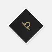 LIBRA Gold September Geburtstagsastrologie Serviette (Ecke)