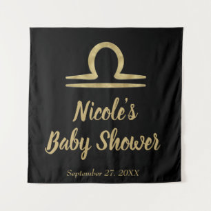 LIBRA Gold September Geburtstagsastrologie Wandteppich