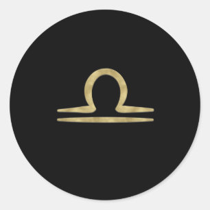 LIBRA Gold September Oktober Geburtstagsastrologie Runder Aufkleber