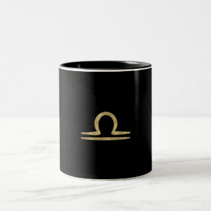 LIBRA Gold September Oktober Geburtstagsastrologie Zweifarbige Tasse
