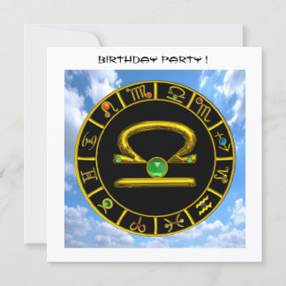 LIBRA GOLD ZODIAC BIRTHDAY JEWEL, Astrologie Chart Einladung
