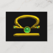 LIBRA GOLD ZODIAC JEWEL Green Emerald Visitenkarte (Rückseite)