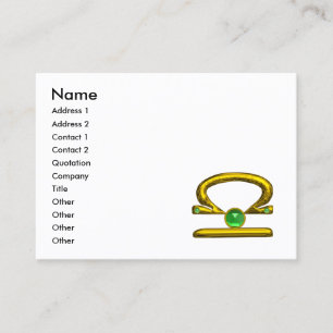 LIBRA GOLD ZODIAC JEWEL Green Emerald Visitenkarte