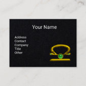 LIBRA GOLD ZODIAC JEWEL , grüner Smaragdschwarz Visitenkarte (Vorderseite)