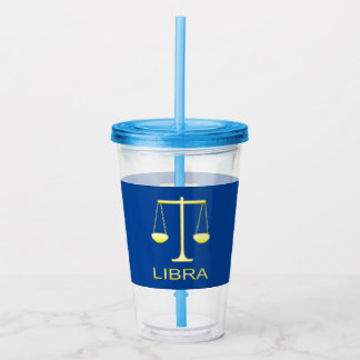 Libra Golden Scales Sign Acryltrinkbecher