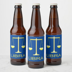 Libra Golden Scales Sign Bierflaschenetikett