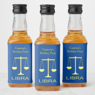 Libra Golden Scales Sign Custom Alkoholflaschenetikett