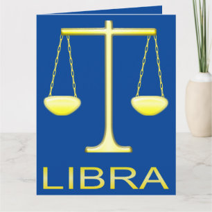 Libra Golden Scales Sign Custom Geburtstag Karte