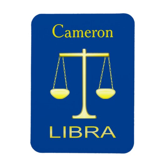 Libra Golden Scales Sign Custom Magnet (Vertikal)