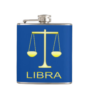 Libra Golden Scales Sign Flachmann