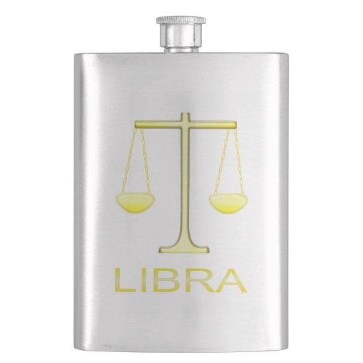 Libra Golden Scales Sign Flachmann (Vorderseite)