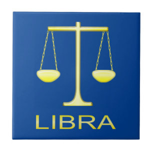 Libra Golden Scales Sign Fliese