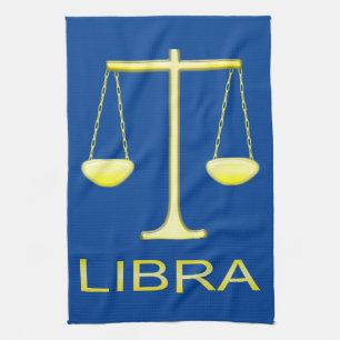 Libra Golden Scales Sign Geschirrtuch