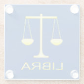 Libra Golden Scales Sign Glasuntersetzer (Rückseite)