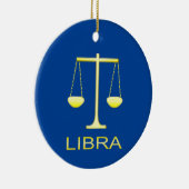 Libra Golden Scales Sign Individuelle Name Keramik Ornament (Rechts)