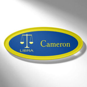 Libra Golden Scales Sign Individuelle Name Namenschild
