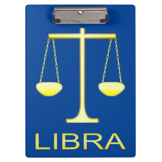 Libra Golden Scales Sign Klemmbrett (Vorderseite)