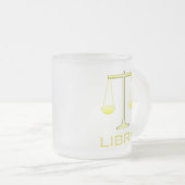 Libra Golden Scales Sign Mattglastasse (VorderseiteRechts)