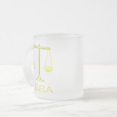 Libra Golden Scales Sign Mattglastasse (Vorderseite Links)