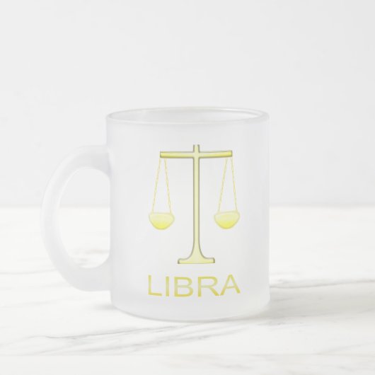 Libra Golden Scales Sign Mattglastasse (Links)