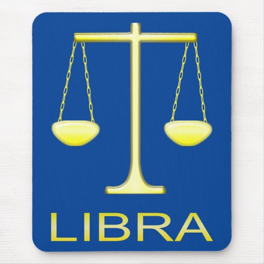 Libra Golden Scales Sign Mousepad (Vorne)