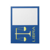 Libra Golden Scales Sign Notizblock (Rotiert)