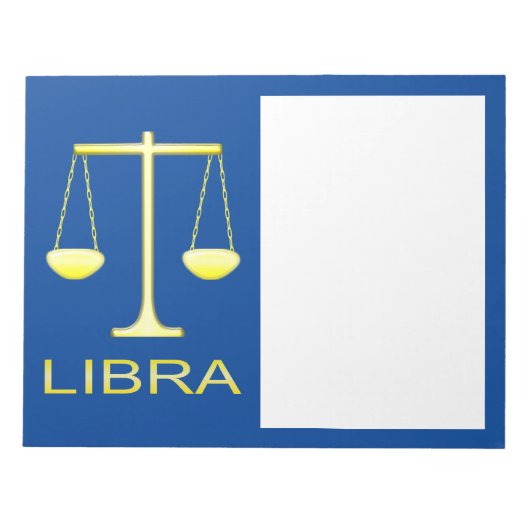 Libra Golden Scales Sign Notizblock (Vorderseite)