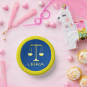 Libra Golden Scales Sign Pappteller (Party)