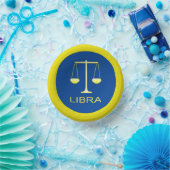 Libra Golden Scales Sign Pappteller (Party)