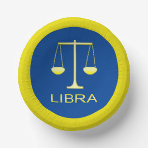 Libra Golden Scales Sign Pappteller