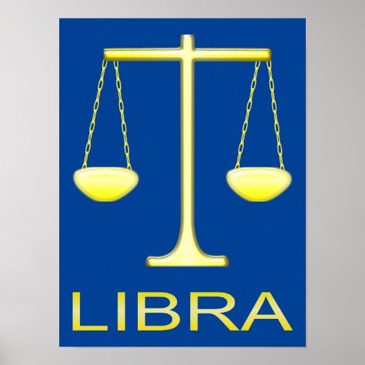 Libra Golden Scales Sign Poster (Vorne)