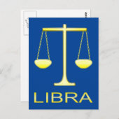 Libra Golden Scales Sign Postkarte (Vorne/Hinten)