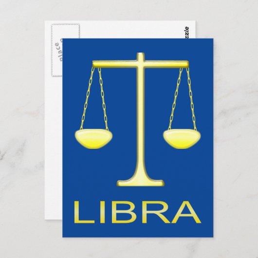 Libra Golden Scales Sign Postkarte (Vorne/Hinten)