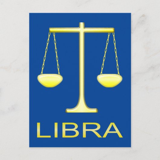 Libra Golden Scales Sign Postkarte (Vorderseite)