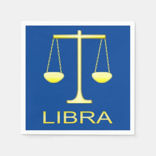 Libra Golden Scales Sign Serviette (Vorderseite)