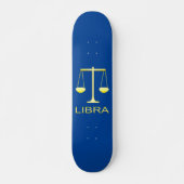 Libra Golden Scales Sign Skateboard (Vorne)